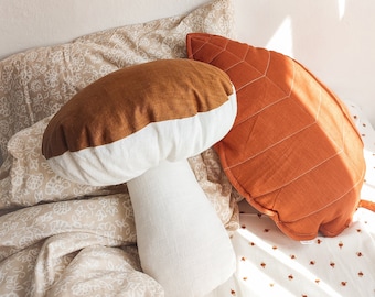 Coussin champignon, coussin décoratif forêt, coussin champignon, coussin forêt