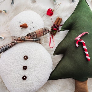 Snowman cushion, christmas pillow