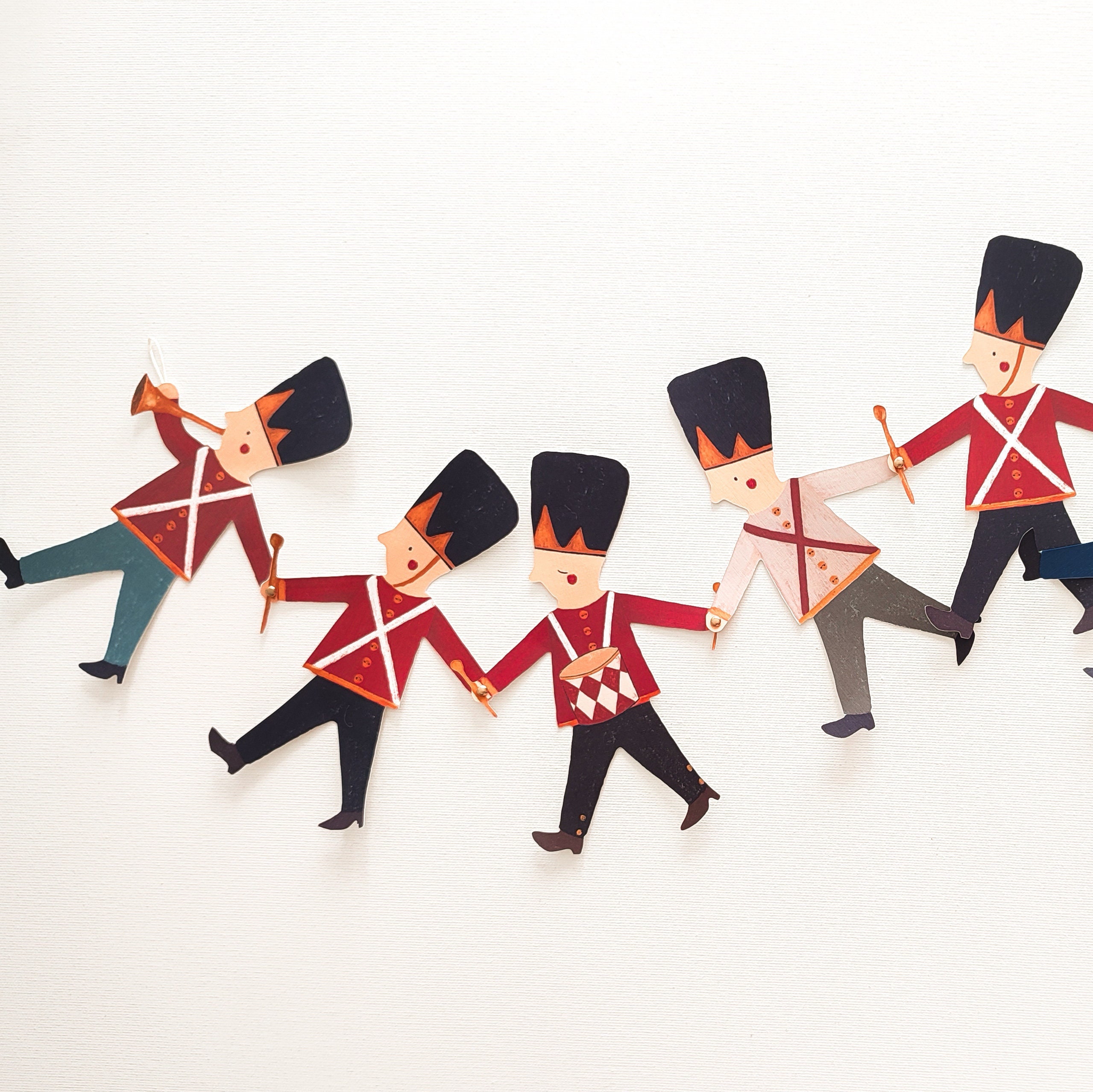 Toy Soldier Paper Garland | Christmas Garland Decoration | Soldiers Hanging Decor