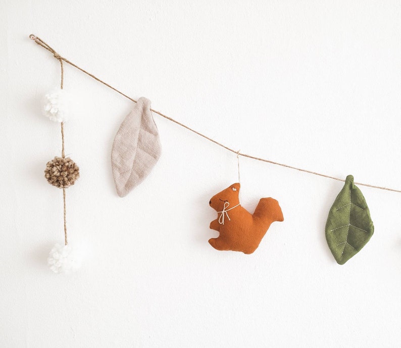 Forest Animals Linen Garland Forest Garland Autumn Garland Etsy