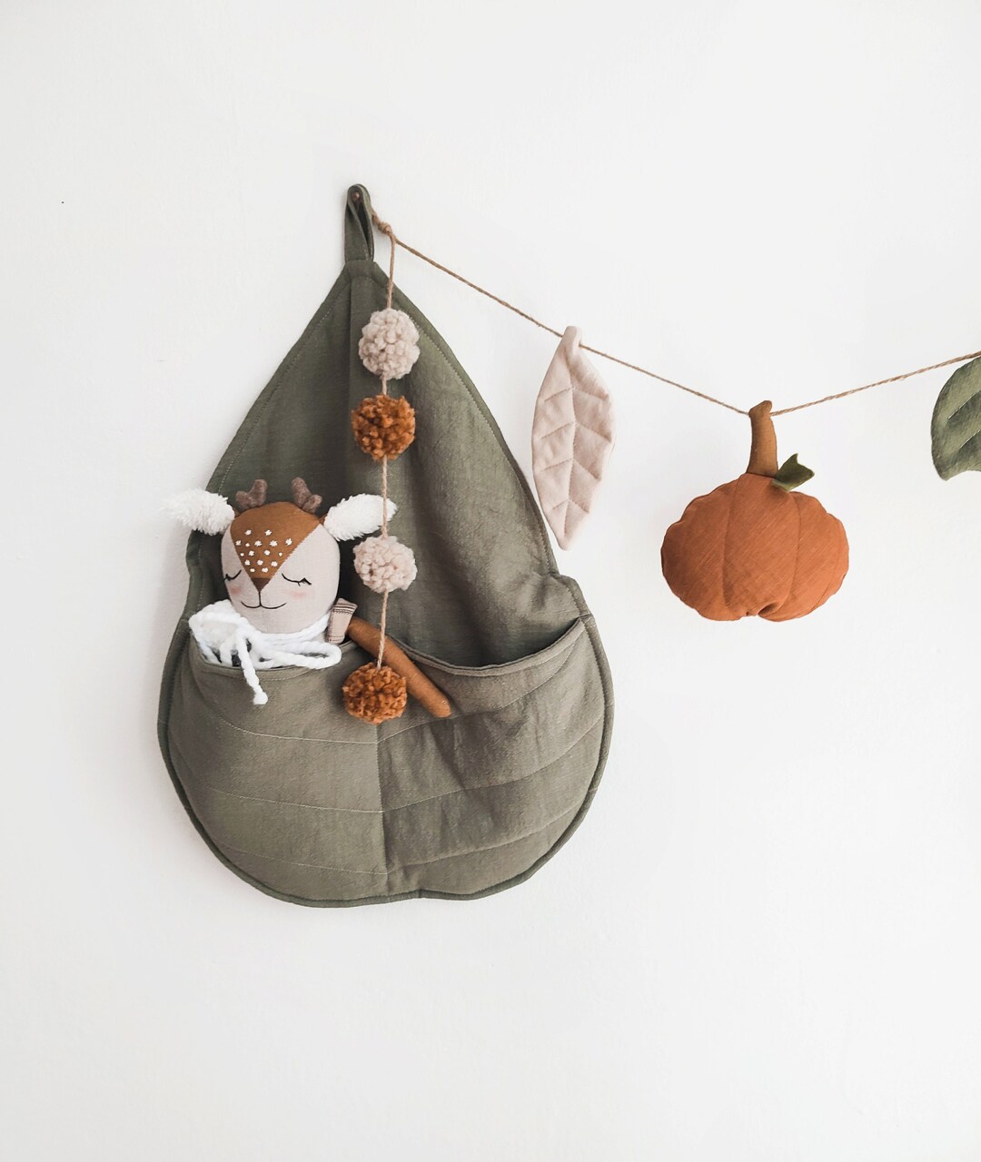 Leafshaped Wall Basket Nursery Storage Box Fabric Basket Etsy