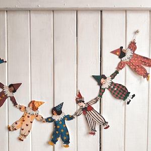 Handmade Paper Clown Garland: Circus Party Decoration - Etsy