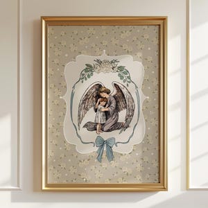 Guardian Angel Art Print • Nursery Wall Decor • Spiritual Home Art