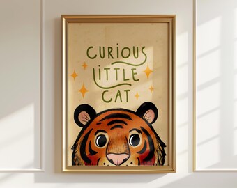 Original Tiger Art Print: Jungle Nursery Poster