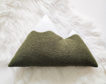 Green Mountain Cushion, mountains shaped cushion, mountain pillow, mountain decoration, forest cushion
