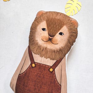 Stuffed Lion Doll: Soft Cotton Plush Toy in Overalls