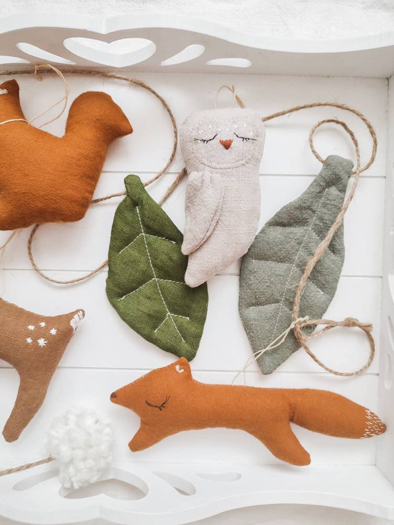 Forest Animals Linen Garland Forest Garland Autumn Garland Etsy