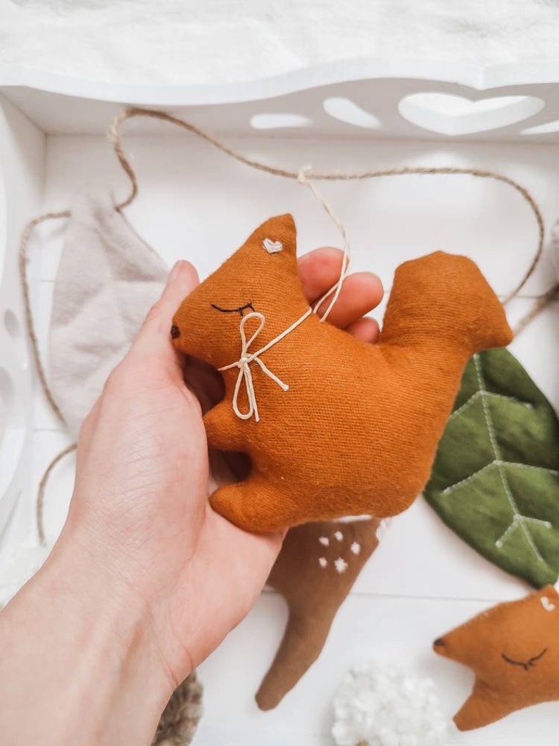 Forest Animals Linen Garland Forest Garland Autumn Garland Etsy