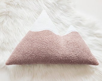 Pink Mountain Cushion, mountains shaped cushion, mountain pillow, mounitain decoration, forest cushion