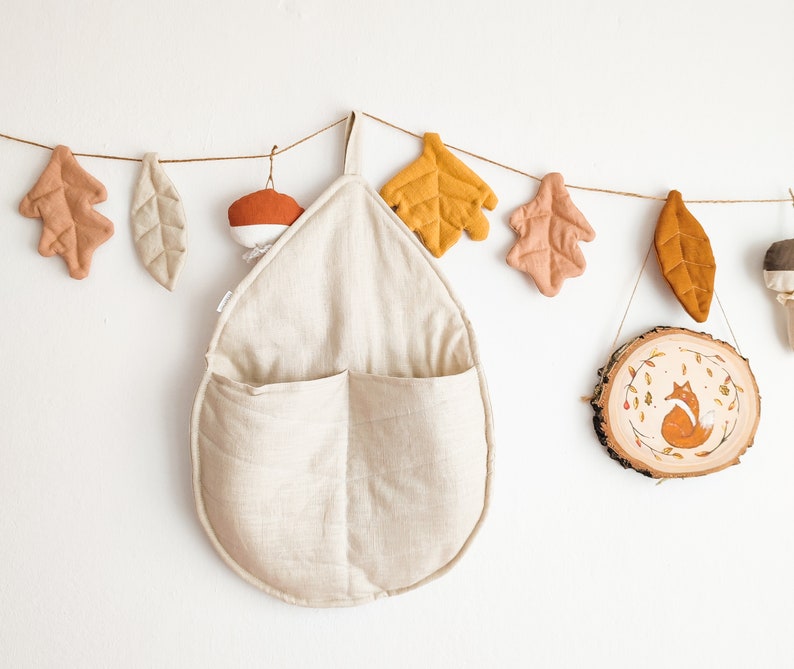 Leafshaped Wall Basket Nursery Storage Box Fabric Basket Etsy