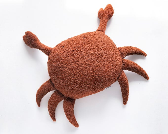 Boucle Crab Plush Toy: Handmade Stuffed Sea Mascot