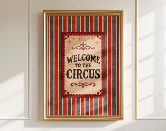 Vintage Circus Sign Poster | Whimsical Nursery Decor