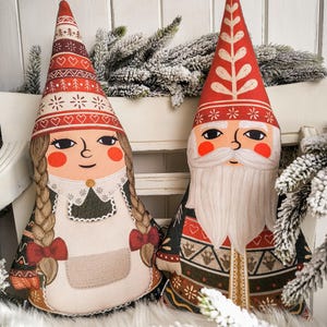 2er Set Elfen Kissen, Leinen Weihnachtselfen, Weihnachtskissen, Dekokissen, Weihnachtskissen, Elfen Dekoration, Weihnachtswichtel,