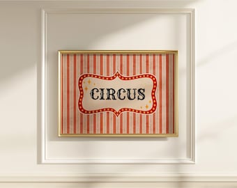 Circus Sign Art Print: Whimsical Nursery Decor