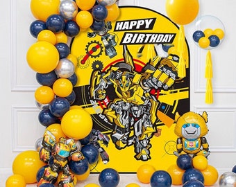 Bumblebee Prime Transformers theme Birthday decorations, Bumblebee prime Birthday Party Balloon Set, Transformers Party, Kids birthday Party