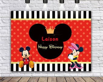 Micky Geburtstagsbanner, Babyparty-Dekoration, 1. Geburtstag, Boho Cake Smash-Dekor, Foto-Requisite