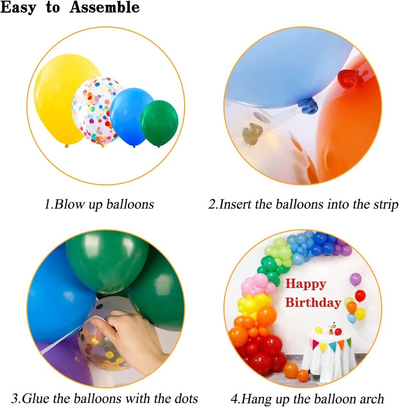 Rainbow Balloons Kit, Rainbow Arch Kit, Colorful Party Balloons for ...