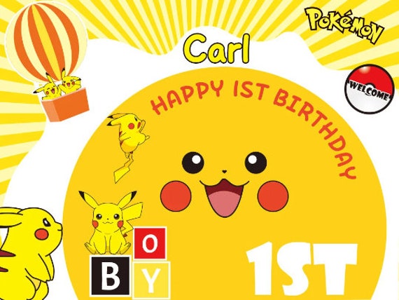 Sfondo compleanno Pikachu, sfondo compleanno Pokemon, decorazioni compleanno,  banner Pokemon -  Italia