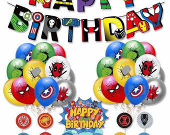 Superhéroe Vengador / Artículos para fiesta / Kit de globos para fiesta de Los Vengadores / Set / Decoración de fiesta temática de superhéroe / Artículos para fiesta de niños