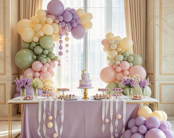 8 FT Sage Grün, Lavendel & Blush Girlanden-Kit | Boho DIY Bogen für Wildblumen Baby Shower, Gender Reveal, rustikale Hochzeit, Geburtstag