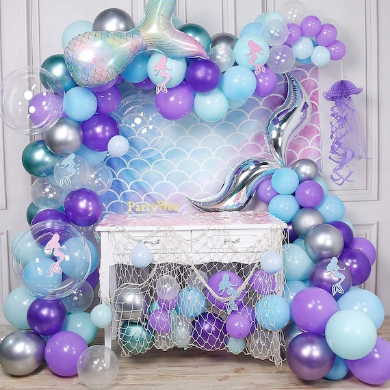 Mermaid Theme Birthday Balloon Garland Kit,mermaid Theme Birthday