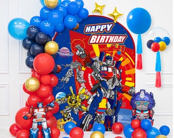 Optimus prime theme Birthday decorations, Optimus prime Birthday Party Balloon Set, Transformers Party, Transformers Party Time.