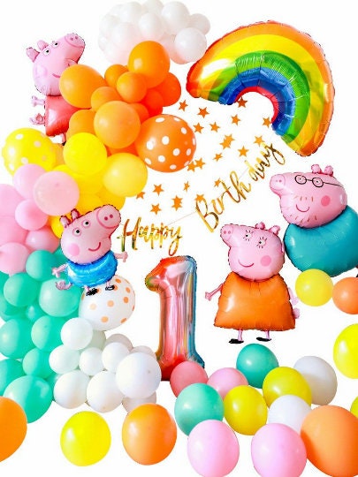 Peppa Pig Girls Birthday Set 1-8 Foil Balloon Balloon Decoration