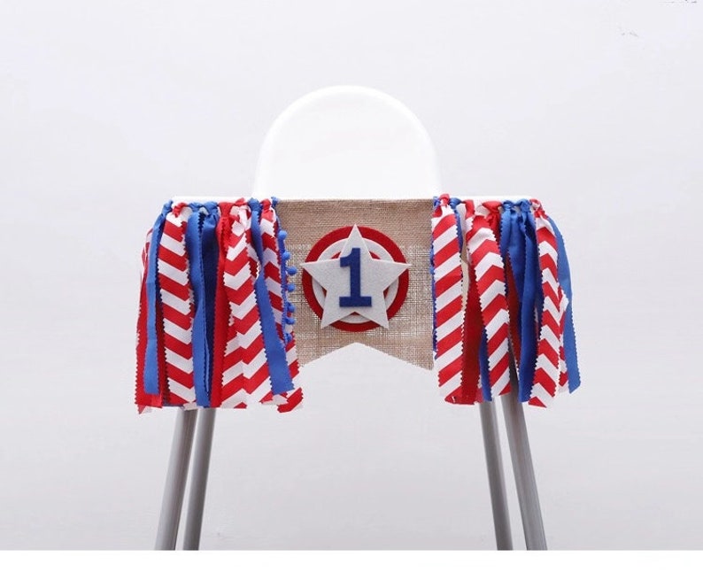 Birthday Banner. Captain America Highchair Banner. Avenger 1st birthday Banner, 1st birthday banner. Superhero banner. Custom banner image 4