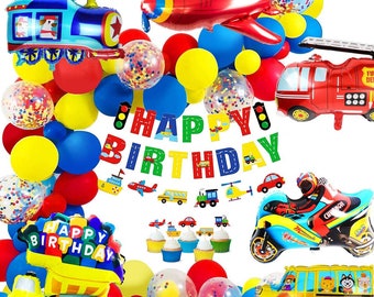 Transportation Theme Birthday Balloon Set,Transportation theme party,Car truck Balloon,Transport Vehicles Theme Balloons kit,Car theme decor