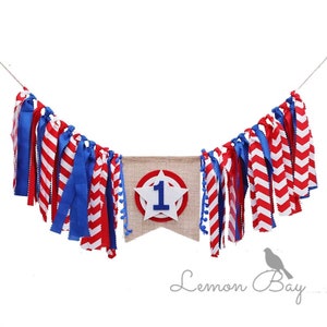 Birthday Banner. Captain America Highchair Banner. Avenger 1st birthday Banner, 1st birthday banner. Superhero banner. Custom banner image 2