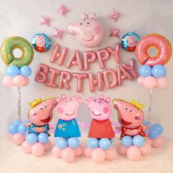 Personalized Peppa Pig Birthday Backdrop, Peppa Pig birthday Banner, Peppa  Pig theme Birthday decorations, Peppa Pig Birthday Party Set