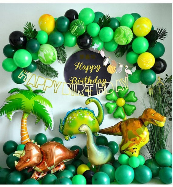 Decoration Anniversaire Dinosaure 4 Ans , Décoration Anniversaire Dinosaure  Fete Garcon, Kit Ballon Dinosaure Anniversaire ,[J6241]