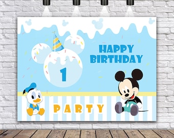 Mickey Birthday Birthday Hintergrund, Mickey Birthday Banner, Baby Shower Decora, Mickey Theme Geburtstag Decora, Mickey Birthday Party Set