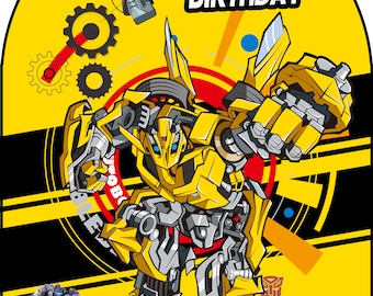 Bannière Bumblebee, toile de fond Bumblebee Prime Transformers, ensemble de ballons de fête d'anniversaire Bumblebee prime, fête des transformateurs, fête d'anniversaire d'enfants