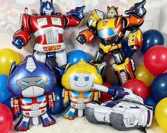 Set de globos de aluminio de Transformers, Optimus Prime, Bumblebee y Megatron, decoración para fiesta de cumpleaños de robots para niños.