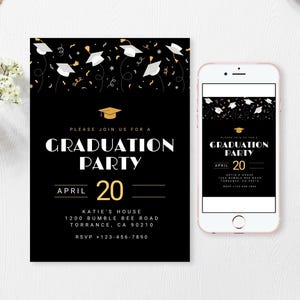 Elegant Graduation Invitation Template: Class of 2025 (Digital)