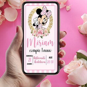 Minnie Digital Invitation Birthday Party MINNIE, Printable Invitation, DIGITAL whatsapp sending. MINNIE Birthday Invitation Party, minnie
