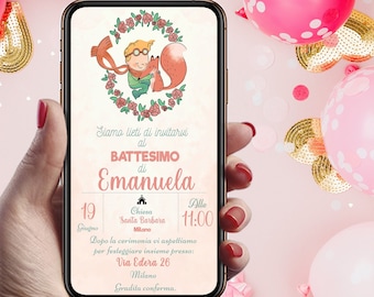 Elegant Digital Baptism Invitation for little girl Little Prince WHATSAPP - DIGITAL FILE