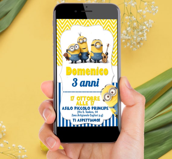 Digitale Einladung Geburtstagsparty Minions Druckbare Etsy