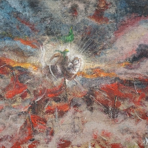 Original Imam Hussain Painting Battle of Karabala Zuljanah Islamic Art Ahlulbayt Acrylic on canvas