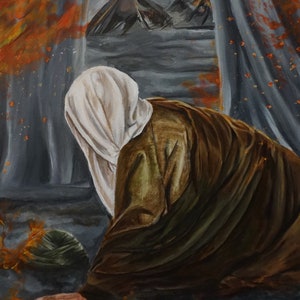 Acrylic Painting Imam Zain Alabedeen Karbala Imam Hussain