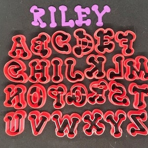 Fondant Alphabet Letter Cutter Plastic 26 pc, 2 Inch - Mia Cake House