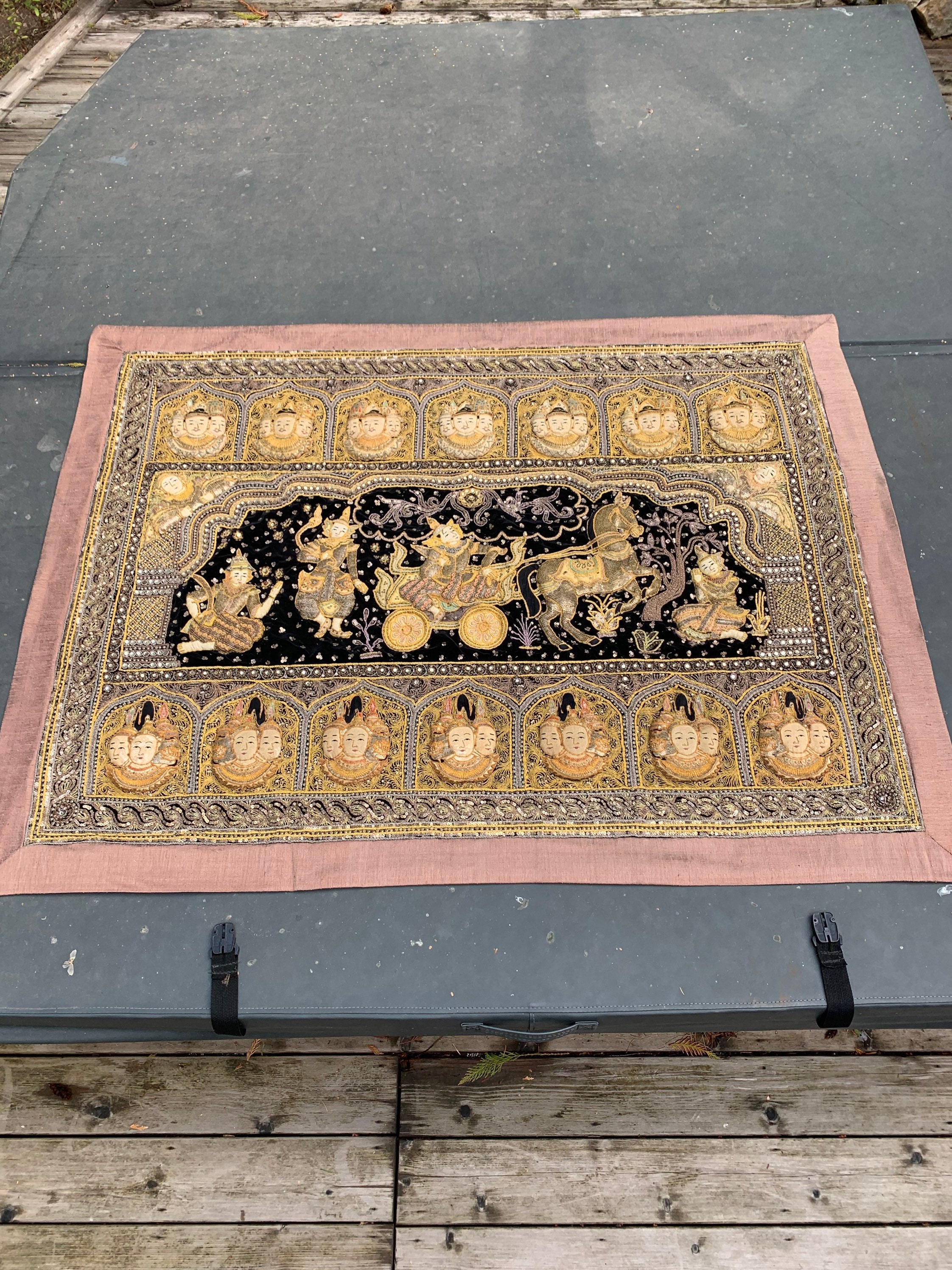 Burmese Kalaga Tapestry Antique Thai Tapestry Handmade Etsy UK