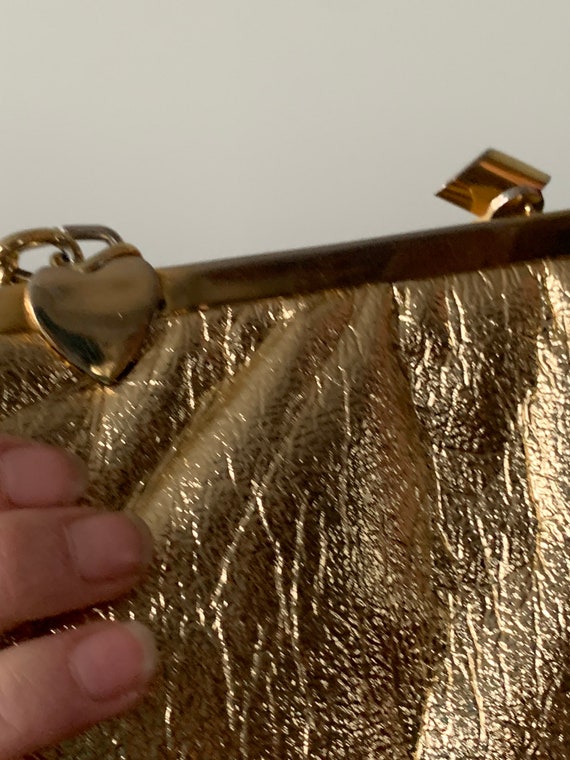 Gold evening purse, vintage handbag, gift for her… - image 5