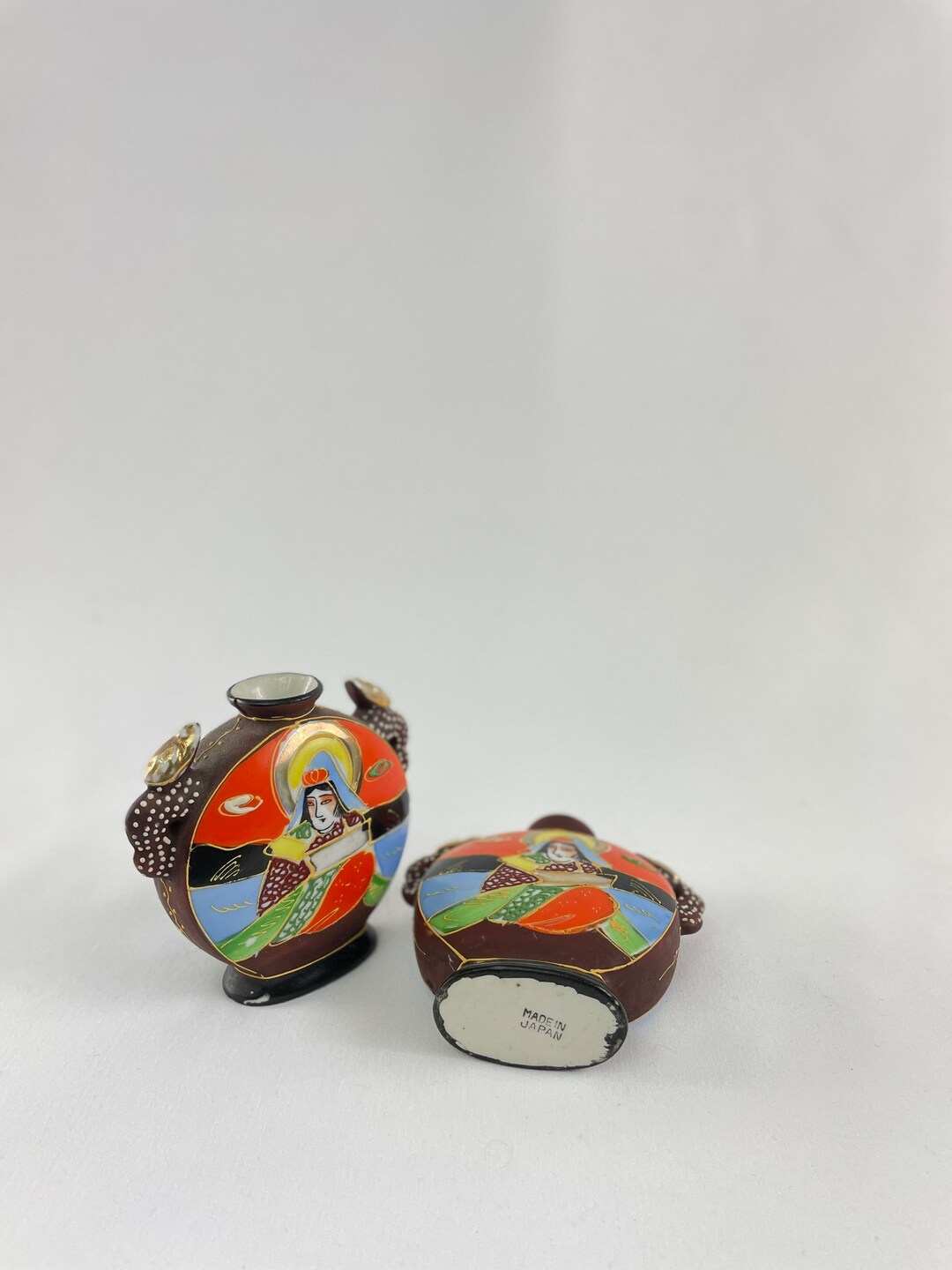 Satsuma Dragon Vase, Bud Vase, Vintage Japanese Vase, Hand Painted Vase