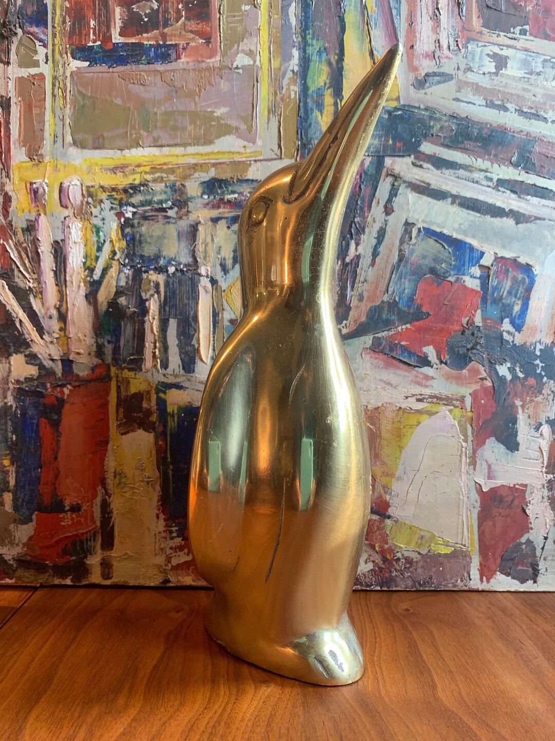 Vintage Brass Penguin, Mid Century Home Decor, Mod Brass Figurines