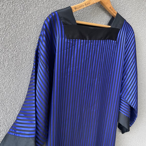 Diamond Tea Gown, Striped Blue Black Dressing Gow… - image 2