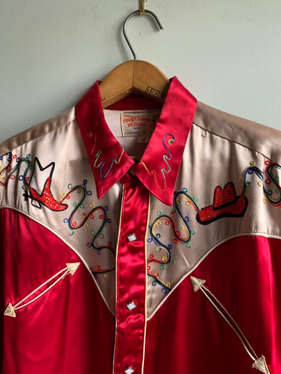 Square dance shirt, large red shirt, dance outfit,