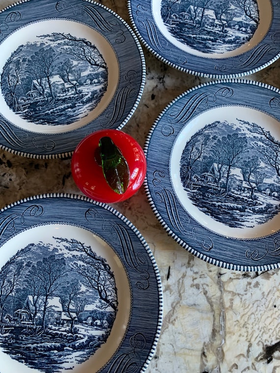 Antique blue and white clearance dishes
