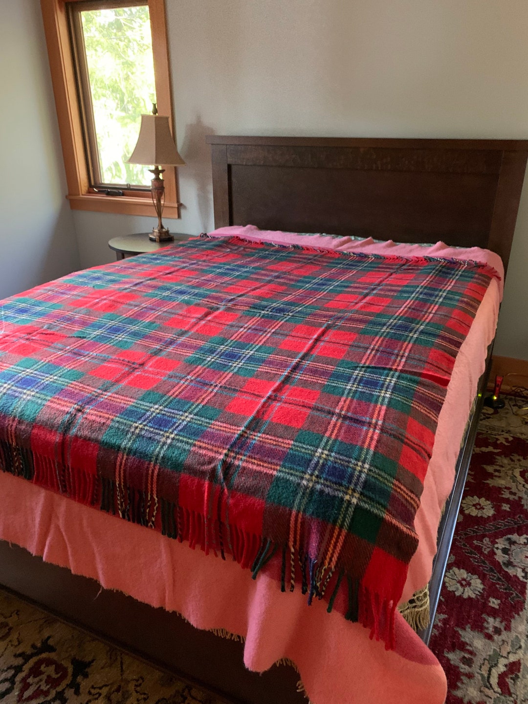 Scottish Tartan Blanket Vintage Wool Tartan Throw Wool Bedding Vintage Car Blanket Red Green Blue Yellow Blanket Christmas Gifts Etsy Canada